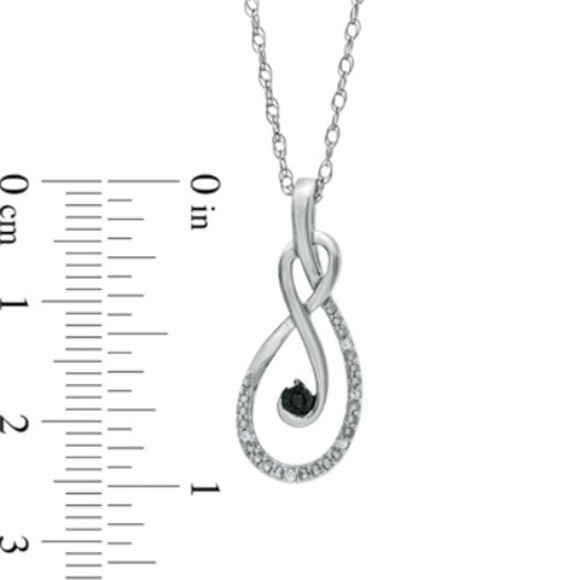 ZALES Diamond Black White Infinity Pendant - Picture 2 of 3